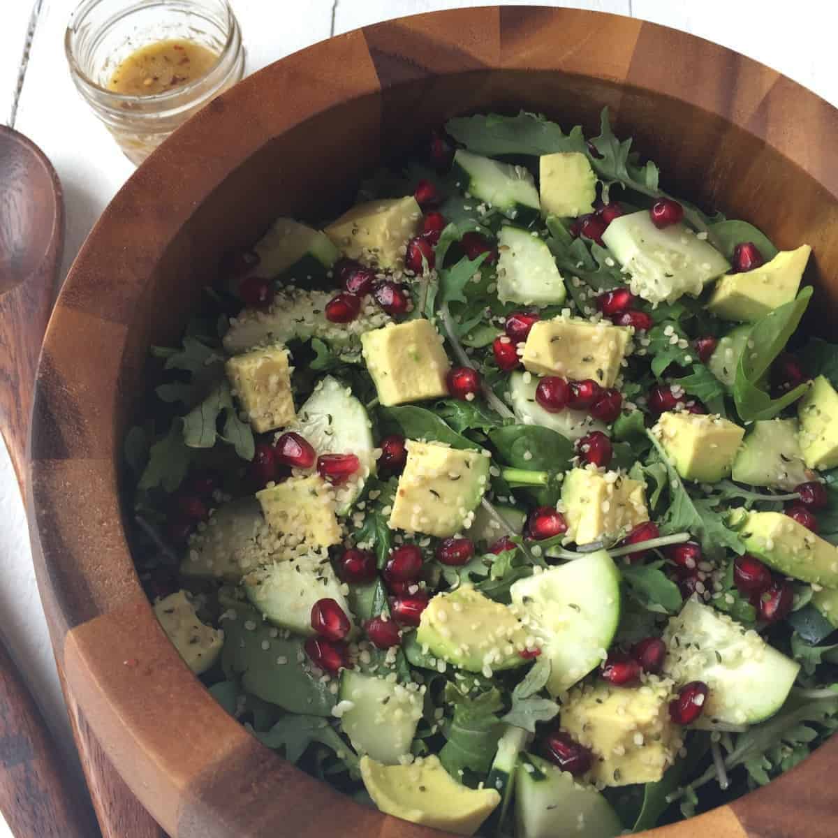Easy Vegan Holiday Salad with Lemon Mustard Vinaigrette Eat the Gains