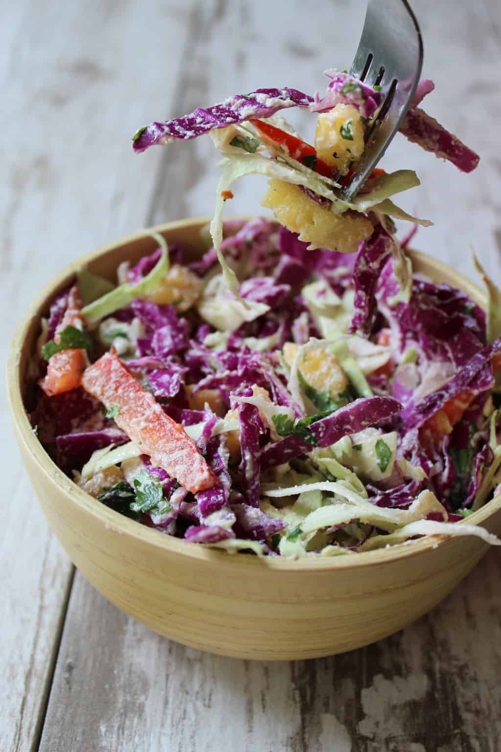 Creamy Pineapple Ginger Slaw {Vegan, Whole30, Paleo}