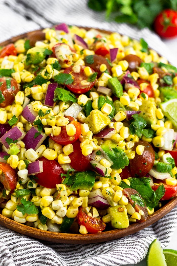 Raw Summer Corn Salad With Tomato Avocado Eat The Gains