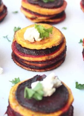 Roasted Sweet Potato & Beet Stacks