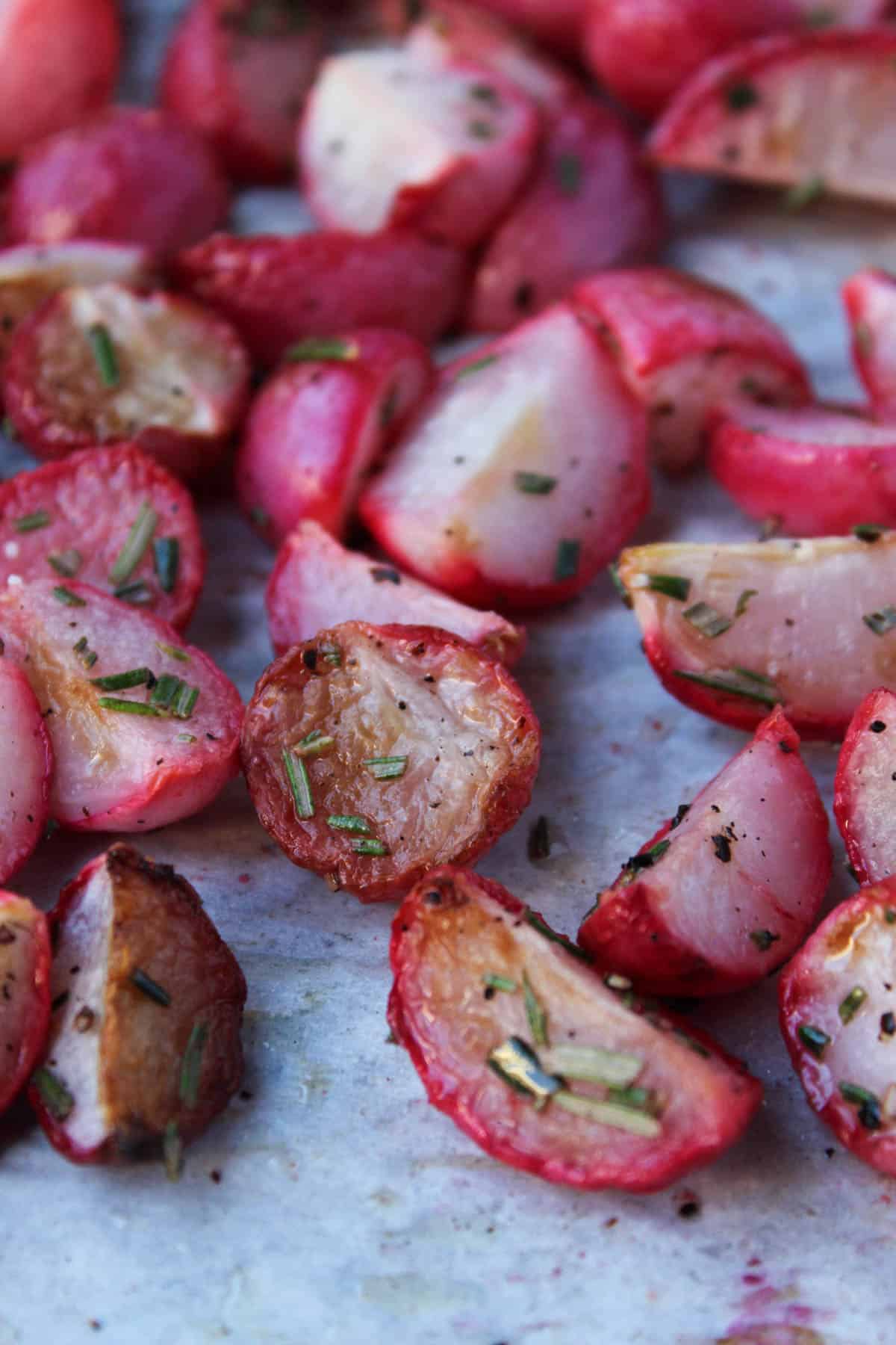 Roasted Radishes - Oven Roasted Radishes with Rosemary & Honey