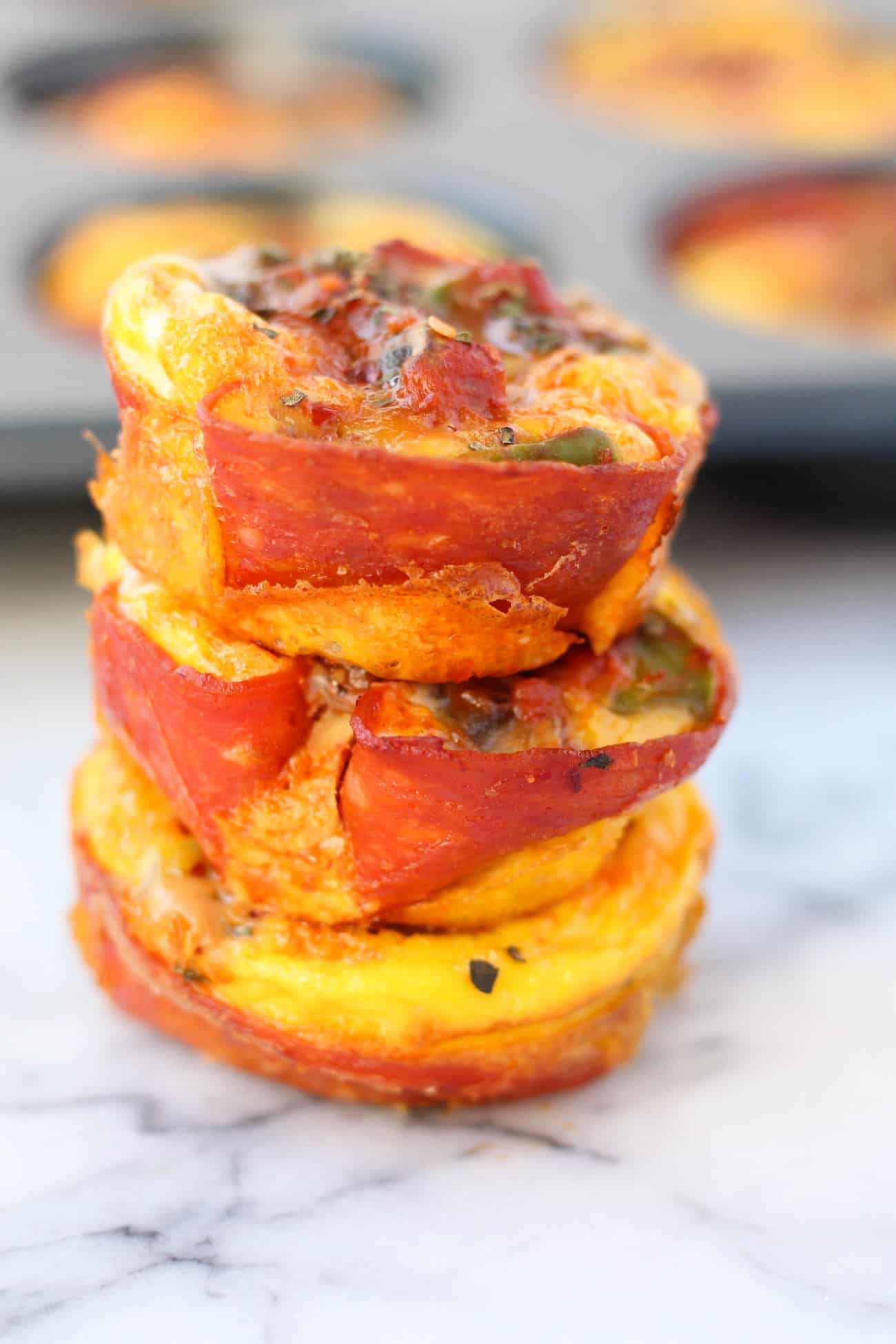 Pepperoni Pizza Egg Cups - Eat the Gains