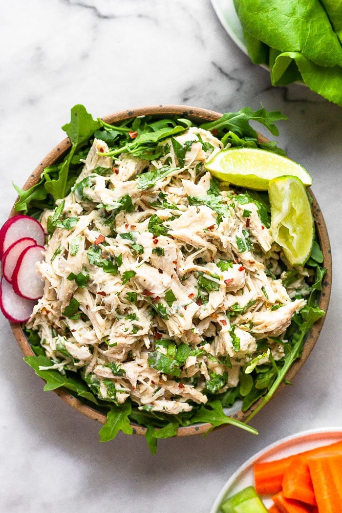 Meal Prep Grilled Lime Chicken and Avocado Salad - Pretty