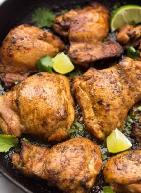 An easy and flavorful protein, these Ginger Lime Chicken Thighs will make the perfect accompaniment to any meal - gluten free, dairy free, paleo, & Whole30 approved! - Eat the Gains