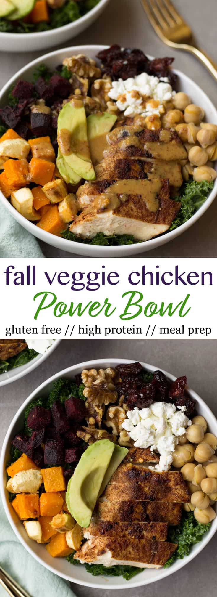 Fall Veggie Chicken Power Bowl - Eat the Gains