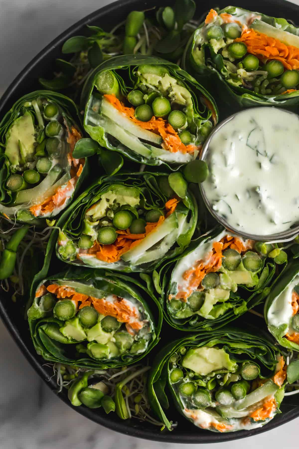 Asparagus Collard Wraps with Whipped Feta - Eat the Gains