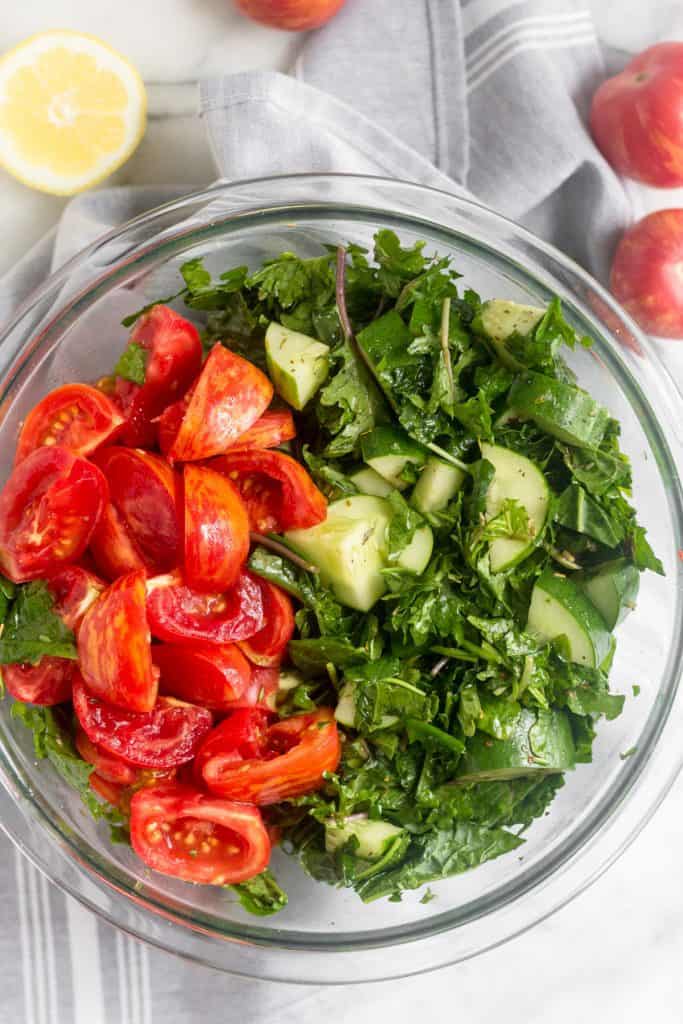 Chopped Tomato Cucumber Kale Salad Eat the Gains