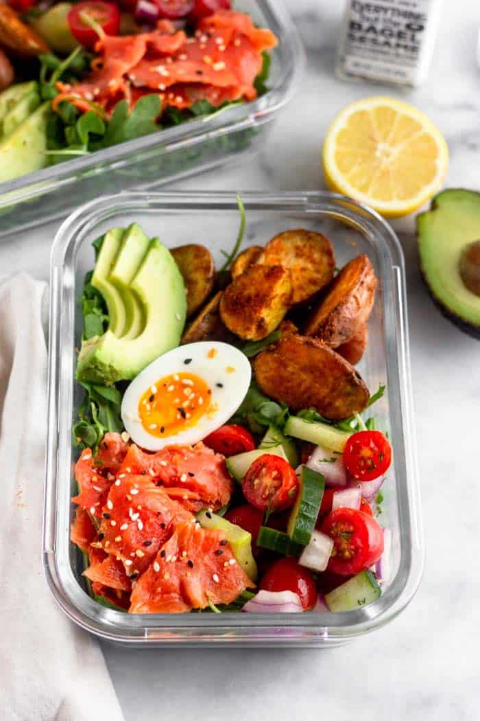 Meal Prep Smoked Salmon Breakfast Bowl Paleo Whole30 Eat The Gains