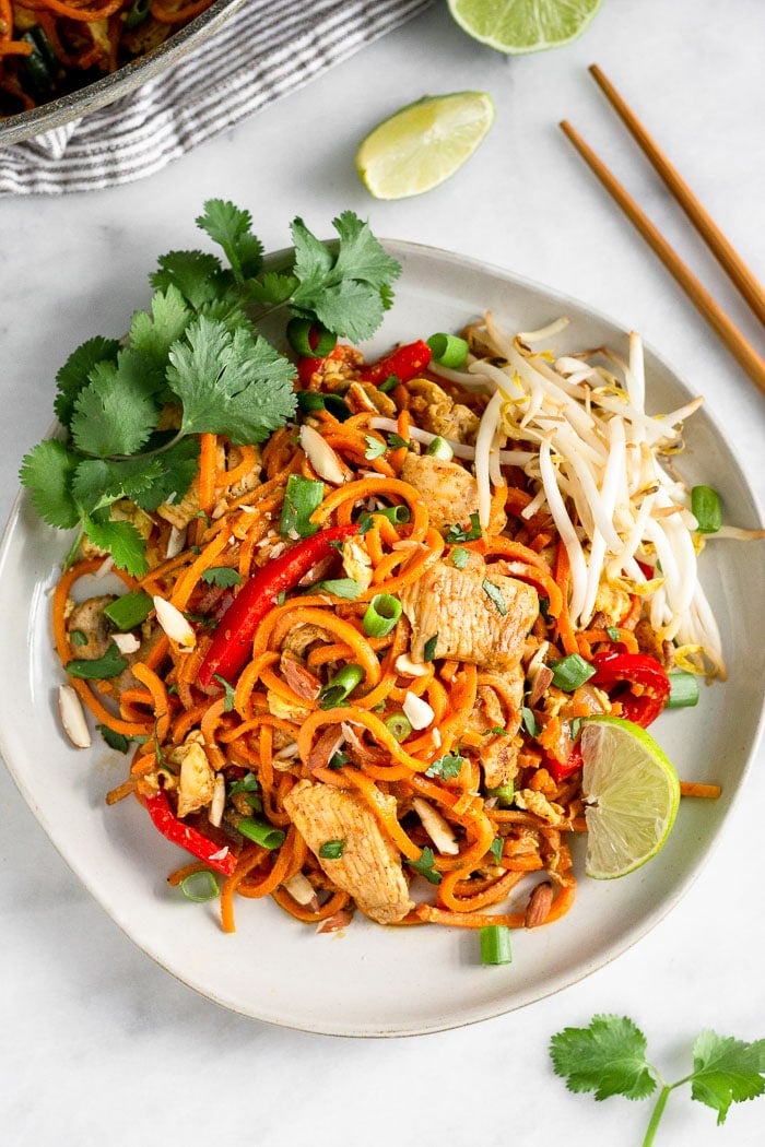 Healthy Chicken Pad Thai Paleowhole30 Eat The Gains 9036