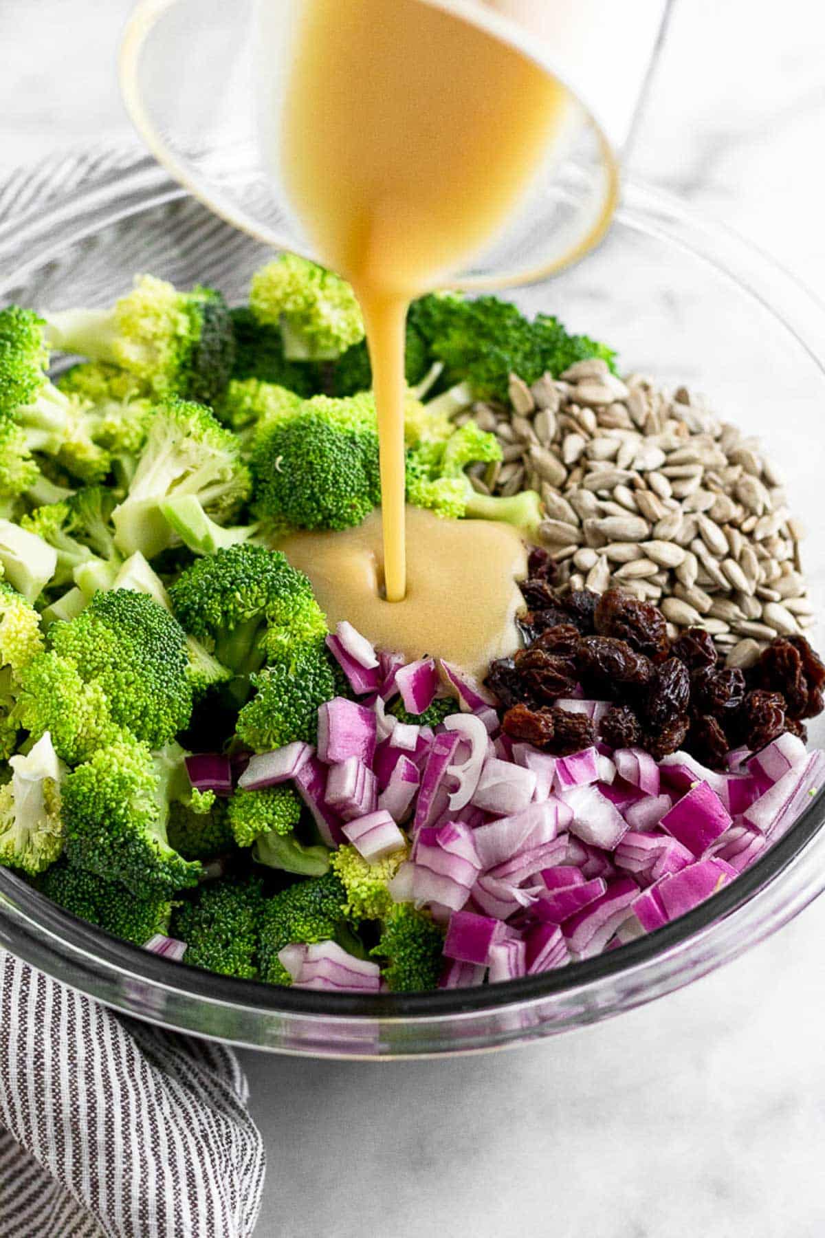 Healthy Broccoli Salad with Raisins (No Mayo!) Eat the Gains