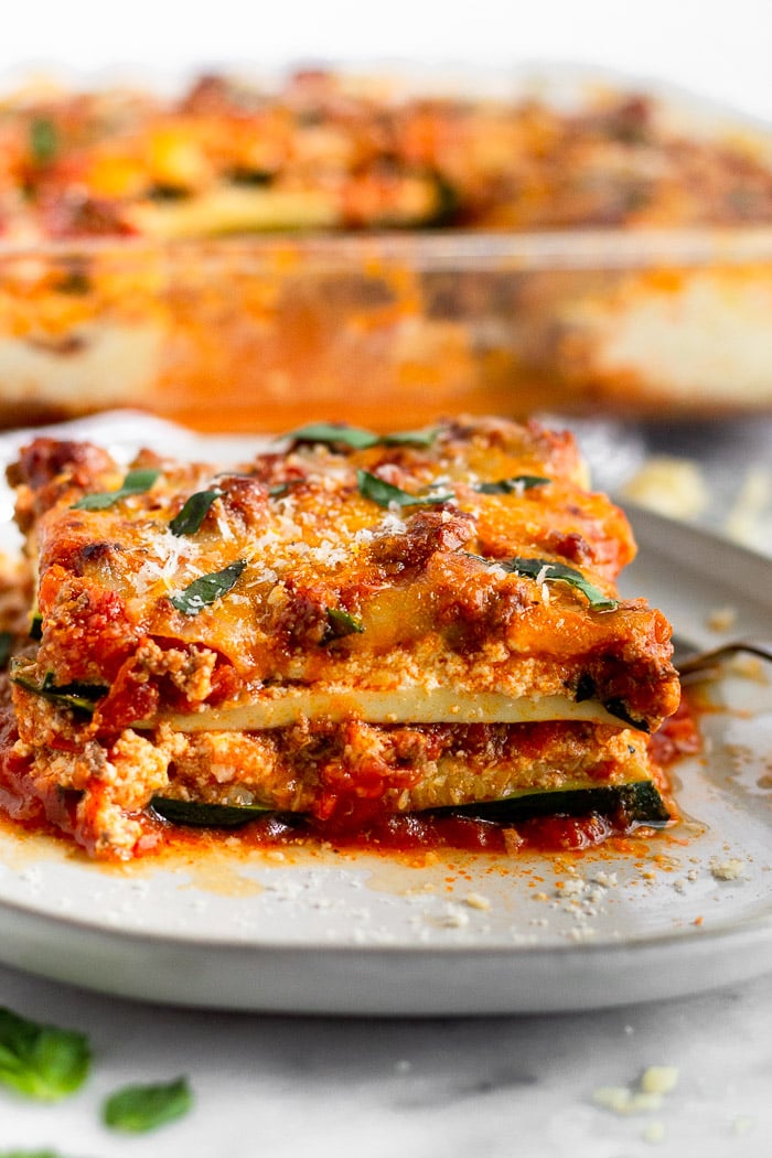 Low-Carb Zucchini Lasagna with Beef - Eat the Gains