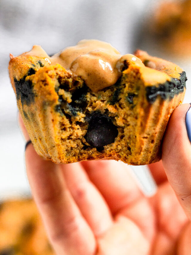 Blender Sweet Potato Blueberry Protein Muffins