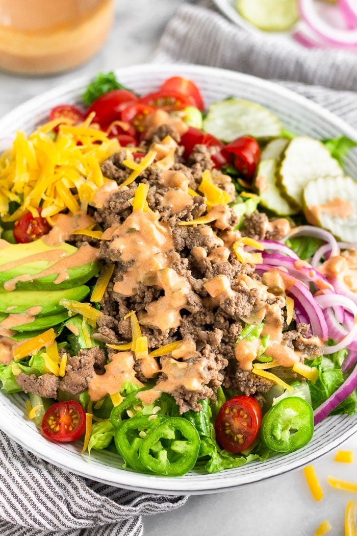 Burger Salad With Special Sauce Dressing