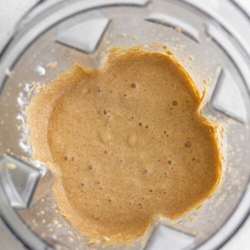 Pancake batter in a blender.