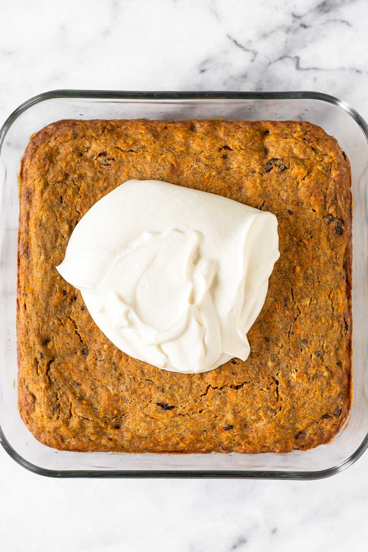 Healthy Carrot Cake Bars w/ Greek Yogurt Frosting