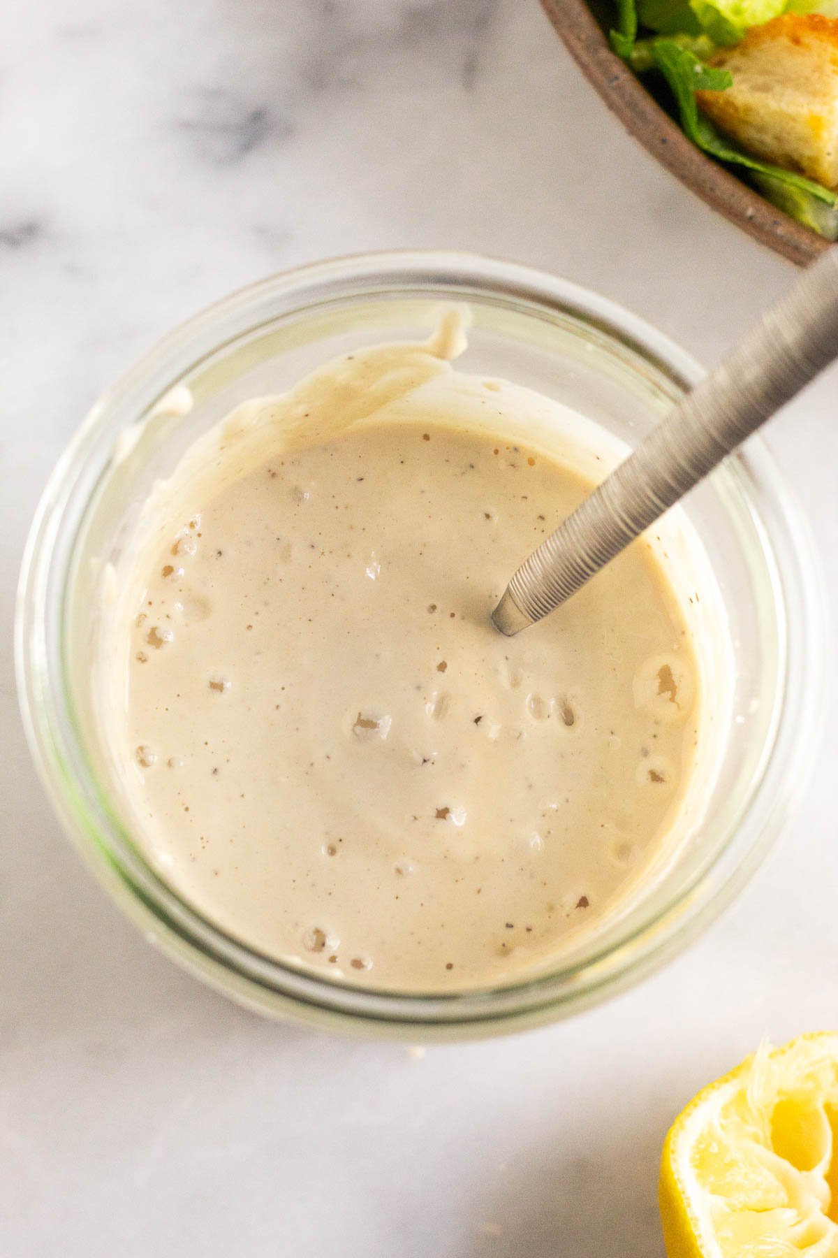 Healthy Caesar Dressing with Greek Yogurt Eat the Gains